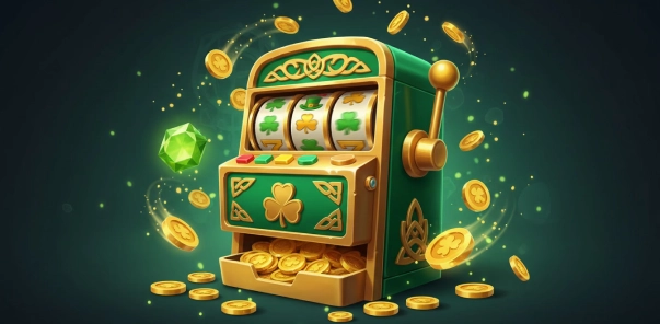 Jeetcity slot machine surrounded by flying gold coins and lights
